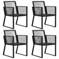 vidaXL Gartenstühle 4 Stk. Seil Rattan Schwarz