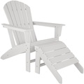 TecTake, Gartenstuhl Mit Fussablage Unisex Weiss