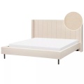 Bett mit Lattenrost aus Bouclé Modern VILLETTE Bett mit Lattenrost aus Bouclé Modern VILLETTE