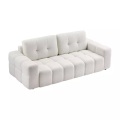 Vente-unique - Sofa 3-Sitzer - Bouclé-Stoff - Weiß - SOPELANA, One Size, Weiss
