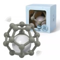 Activity-board - Babyrassel-Beißring für Babys zum Greifen und Kauen, weicher sensorischer Beißring aus Silikon, One Size, Grau