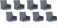 Beliani Gartenstuhl Aluminium grau 8er Set BACOLI