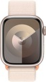 APPLE Watch Series 9 (GPS, Alu) 41 mm - Smartwatch (Stufenlos verstellbar, Textil (Carbon Neutral), Polarstern/Polarstern)