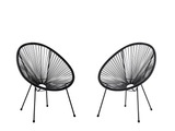 Beliani, Beliani ACAPULCO II Rattanstuhl 2er Set Kunststoff ø 70 cm
