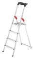 Hailo, Hailo L60 StandardLine 8160-407 Aluminium Stufen-Stehleiter inkl. Werkzeugablage Arbeitshöhe (max.): 2.6 m Silber, Rot,