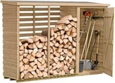 undefined, Geräteschrank mit Kaminholzregal