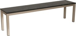 undefined, LOCARNO, 160 cm, Gestell Polar Silber, Platte Granit Gartenbank