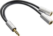 Hama Klinkenadapter 'AluLine'; 3;5-mm-Steck. - 2x 3;5-mm-Kuppl. Klinke; stereo Audio Adapter
