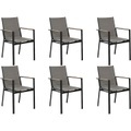 Beliani Gartenstuhl Aluminium schwarz 6er Set BUSSETO