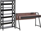 Beliani, Beliani Büromöbel-Set dunkler Holzfabton / schwarz FOSTER/HARWICH Büromöbel
