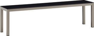 LOCARNO, 160 cm, Gestell Polar Silber, Platte Keramik Sitzbank