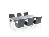 Gartenmöbel Set Aluminium grau 6-Sitzer