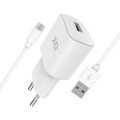 Xqisit Travel Charger 2.4A Single USB EU- Micro US Ladegerät