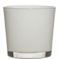 Glas-Übertopf ø 14 cm ´weiß´ (1 Stück)