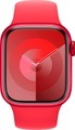 APPLE Watch Series 9 (GPS, Alu) 41 mm - Smartwatch (S/M 130-180 mm, Fluorelastomer, (PRODUCT)RED/(PRODUCT)RED)