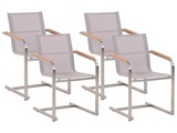 Beliani Gartenstuhl Edelstahl beige 4er Set COSOLETO