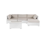 Beliani Lounge Set Rattan weiss 4-Sitzer SANO II
