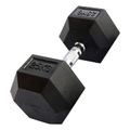 Sechseckige Hantel Aus Gummi | Mehrere Gewichte Unisex Schwarz 25KG