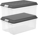Rotho Box 37 l mit Deckel, A3, 2er-Set Aufbewahrungsbox