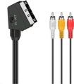Hama Video-Kabel; Scart-Stecker - 3 Cinch-Stecker (Video / Stereo); 1;5 m Video-Kabel