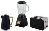 Furber Wasserkocher; Standmixer und Toaster Set; Schwarz matt Küchen-Set