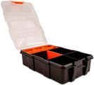 DeLock Sortimentskasten Orange / Schwarz 11 Fächer Regal