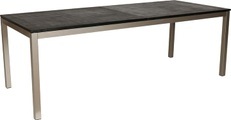 LOCARNO, 220 cm, Gestell Polar Silber, Platte Granit Gartentisch