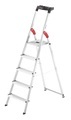 Hailo L60 StandardLine 8160-507 Aluminium Stufen-Stehleiter inkl. Werkzeugablage Arbeitshöhe (max.): 2.8 m Silber, Rot,