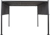 Beliani Pergola mit LED-Beleuchtung Stahl dunkelgrau 310 x cm PARGA