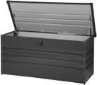 Beliani Auflagenbox Stahl graphitgrau 132 x 62 cm CEBROSA