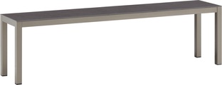 LOCARNO, 160 cm, Gestell Polar Silber, Platte Keramik Gartenbank