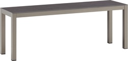 LOCARNO, 120 cm, Gestell Polar Silber, Platte Keramik Gartenbank