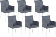 Beliani Gartenstuhl Aluminium grau 6er Set BACOLI