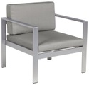 Beliani Gartenstuhl Aluminium grau Auflagen dunkelgrau SALERNO