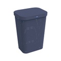 Rotho Wäschetonne , 1032706211 , Dunkelblau , Kunststoff , 55 l , 42x57.7x32.2 cm , rostfrei, Belüftungsöffnungen, recycelbar , 003294040006
