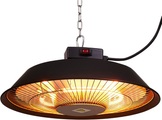 Beliani, Beliani Deckenheizstrahler elektrisch Aluminium 1500 Watt schwarz SANGAY Heizstrahler