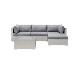 Beliani Lounge Set Rattan grau 4-Sitzer SANO II