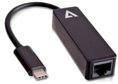 V7 USB-C(m) auf Ethernet(w) Adapter Schwarz