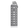 spottle Glasflasche Silikonhülle Trinkflasche grau