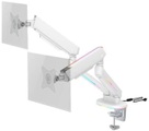 DELTACO GAM-135 - Doppelter Monitorarm (Weiss)