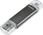 Hama Laeta Twin 128GB USB 2.0/Micro-USB Grau USB-Stick