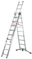 Hailo S100 ProfiLOT 9309-507 Aluminium Mehrzweckleiter Arbeitshöhe (max.): 6.6 m Silber, Rot, Schwarz 21.7 kg