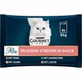 Probierpaket Gourmet Perle 4 x 85 g - Rind, Kaninchen, Lachs & Huhn