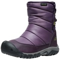 KEEN Kids Y Puffrider WP Winterschuhe unisex, black plum/daiquiri green, Grösse: 32.5