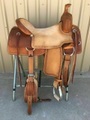 ALTABISH, Western Brown Rough Out Leather Hand carved Roper Ranch Saddle (12