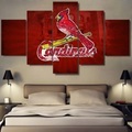 5 Panel St Louis Skyline Cardinals Canvas Prints Painting Wall Art Home Decor