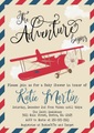 PRINTABLE Vintage Airplane themed Baby Shower Invitation Custom Personalized