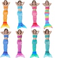 New Swimmable Mermaid Tails + Bikini sets 3pcs kids Girls cos mono fin swimsuit