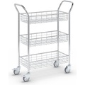 EUROKRAFT, EUROKRAFT Büro- und Postwagen Tragfähigkeit 200 kg, weißaluminium LxBxH 1005 x 380 x 1245 mm, 3 Etagen