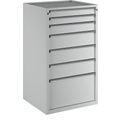 ANKE Schubladenschrank BxT 760 x 675 mm, Schubladentraglast 200 kg 7 Schubladen, Höhe 1280 mm, Front lichtgrau